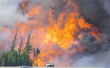 阿省山火面积扩至5000平方公里 延烧入沙省