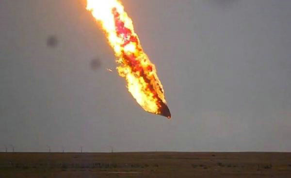 俄飞船发射失败从19万米高空坠毁 被烧蚀殆尽