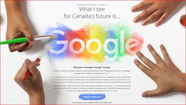 谷歌悬赏1万征集加拿大150年庆标识