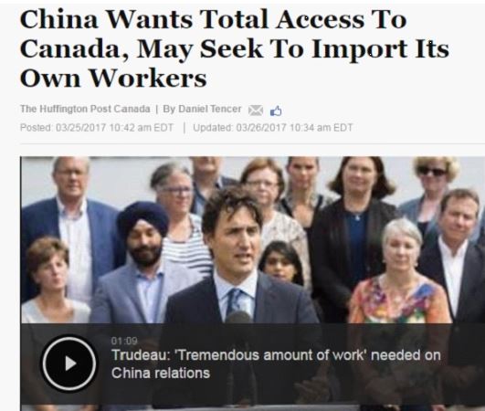 中国企业和中国雇员将“全面进入”加拿大