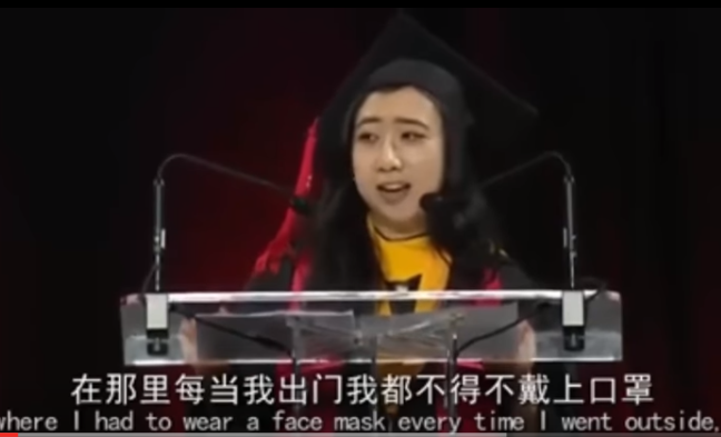 “美国空气鲜又甜”女留学生毕业演讲气炸华人