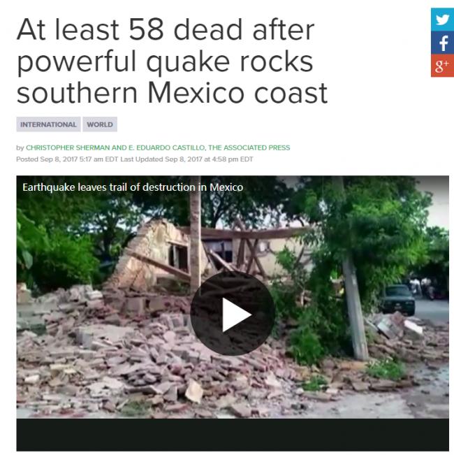 墨西哥世纪最强震：8.1级！温哥华在劫难逃？