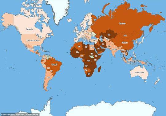 旅行风险地图显示 这些地方世界上最安全的地方