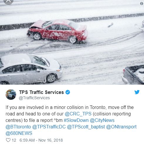340起车祸！入冬第一场大雪把多伦多搞乱套了