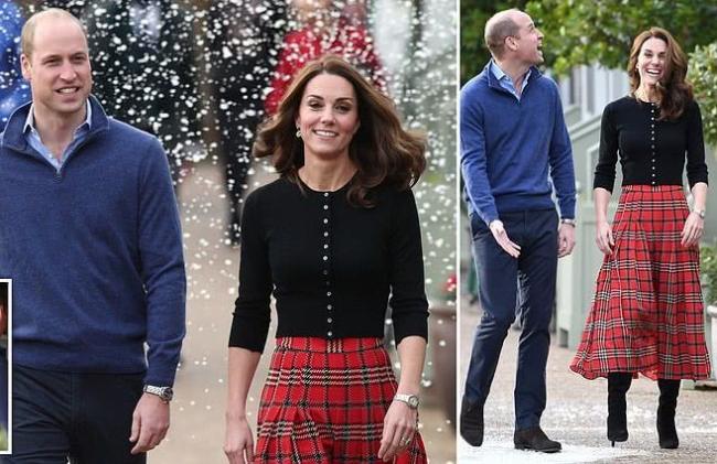 凯特王妃瘦成麻杆身材？穿1万块红格裙喜迎圣诞