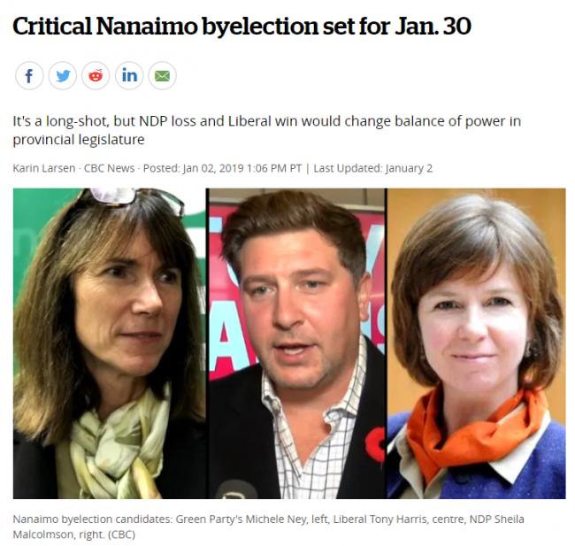 1月30日 卑诗史上最重要补选 NDP政府或提前下台