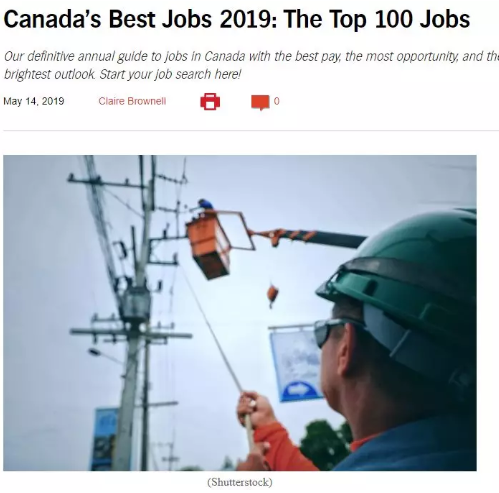 2019加拿大最好的工作是这些！第一位能赚这么多