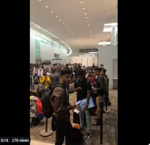 视频疯传 多伦多机场堵满了要被遣返的留学生？