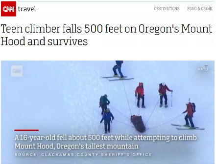一脚踩空，大温16岁少年从50层楼高的山崖坠落