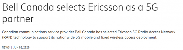 华为完了？加拿大电信巨头Bell Telus刚刚宣布