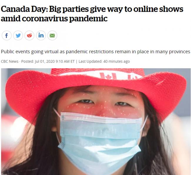 加拿大全民线上共庆国庆，这是一个伟大的国家