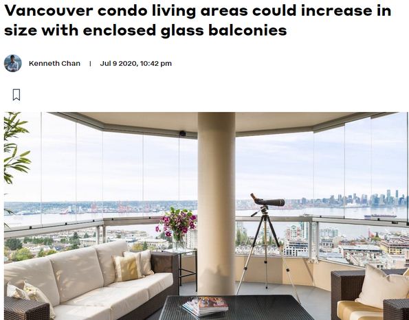 温哥华将批准公寓新规：户外阳台能装玻璃了!