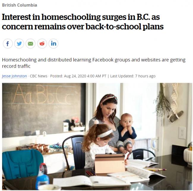 BC更多家长考虑Home Schooling，学位难求