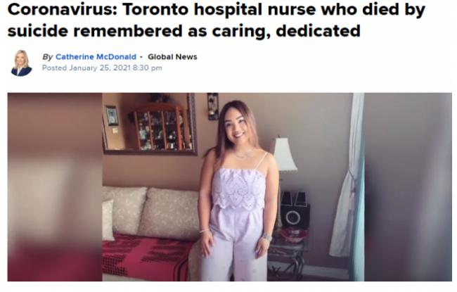 又一位！加拿大25岁亚裔护士不堪重负自杀