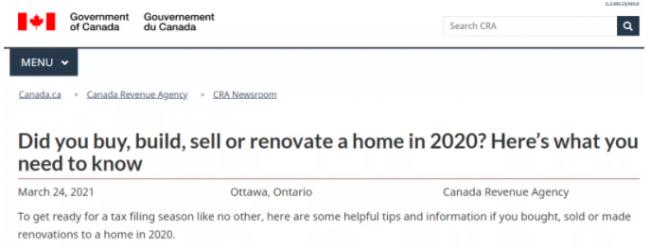 快申请！CRA宣布去年在加拿大买房可获退税