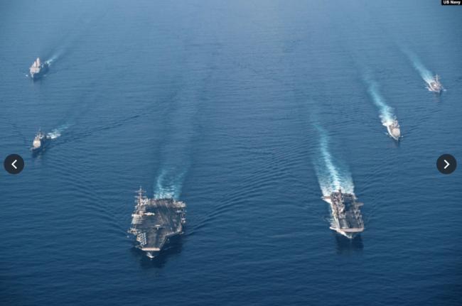 美中军舰相遇南中国海 地区紧张局势或加剧