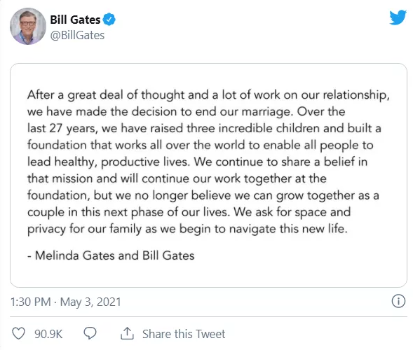 比尔·盖茨离婚！梅琳达或成全球最富女人？