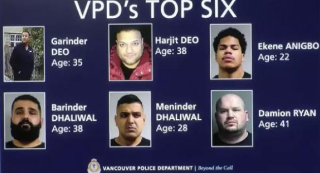 温哥华警方公布6名黑帮照，看到他们赶快跑…