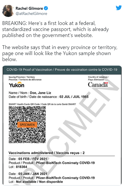 特鲁多宣布加拿大将启动全国新冠疫苗护照