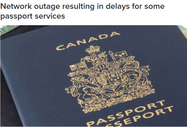 加拿大服务中心断网 加拿大护照紧急服务暂停