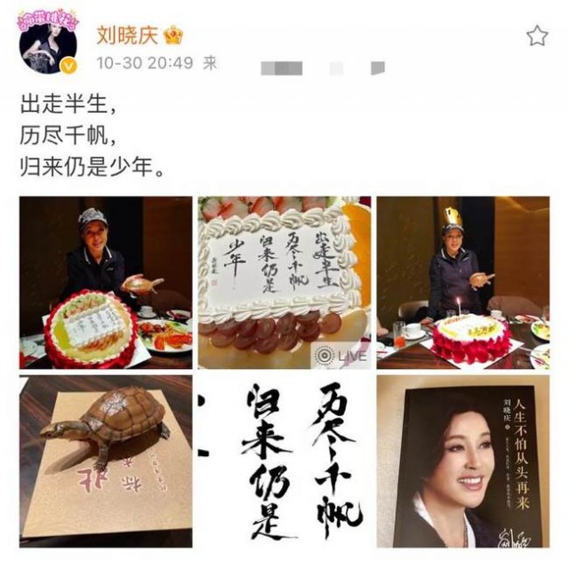 刘晓庆喜迎69岁生日 脸部肿胀状态不佳