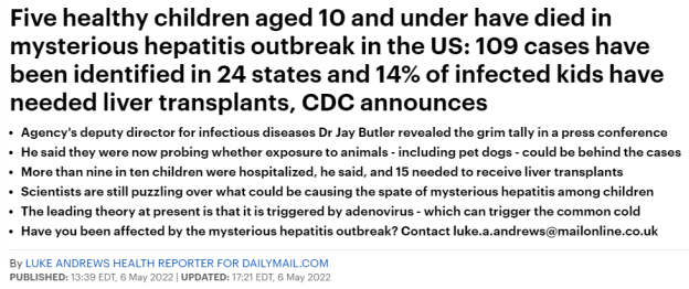 突发！神秘儿童肝炎在多国爆发 或与宠物有关