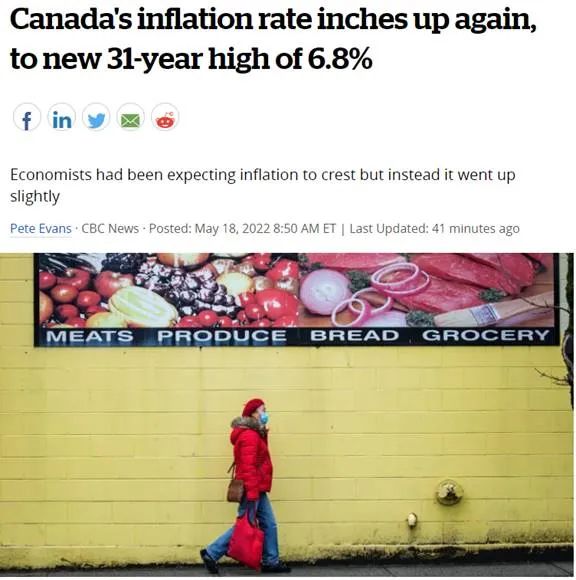 加拿大通胀飙破31年新高 华人：这些菜贵这么多