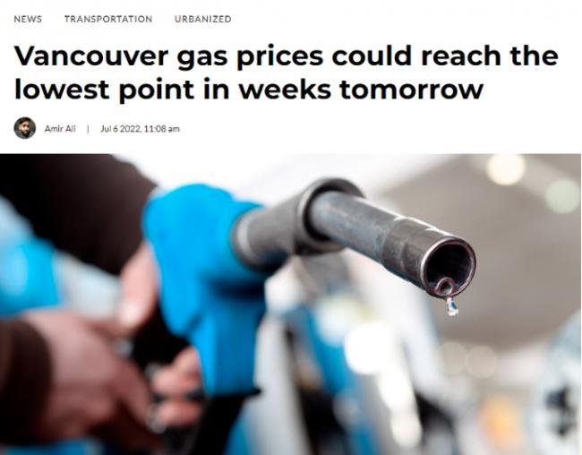 好消息！大温油价明天大幅下跌 或将重回2元以内