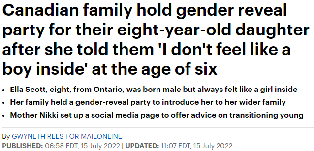 加拿大夫妇生孩子“隐瞒性别”8年 结局惊呆众人