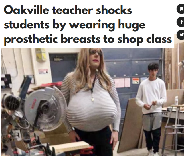 傻眼！加拿大老师上课顶着巨乳 还没穿内衣