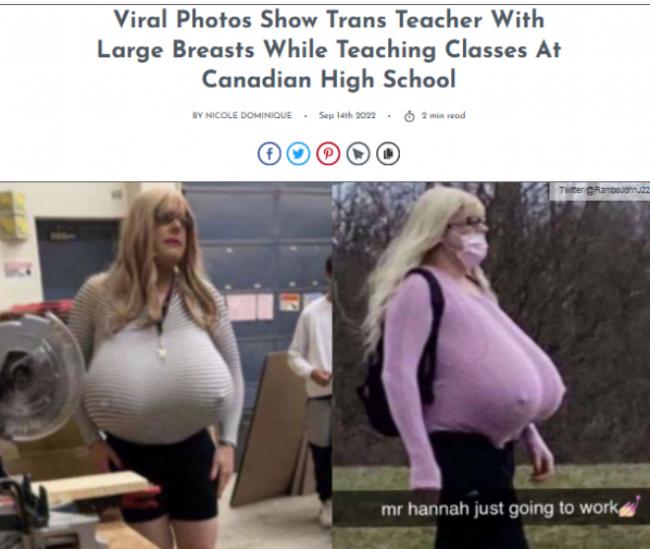 傻眼！加拿大老师上课顶着巨乳 还没穿内衣