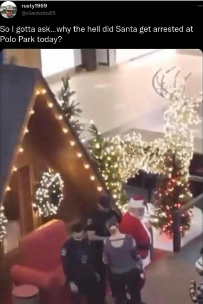 圣诞老人在加拿大商场内被当众戴上手铐逮捕