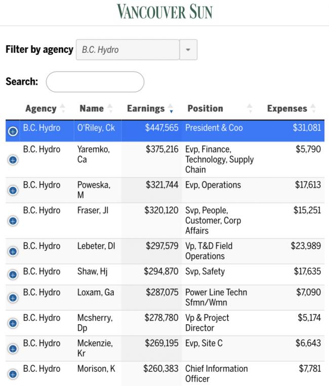 加拿大“金饭碗”薪酬公开 姓名职位年薪都有
