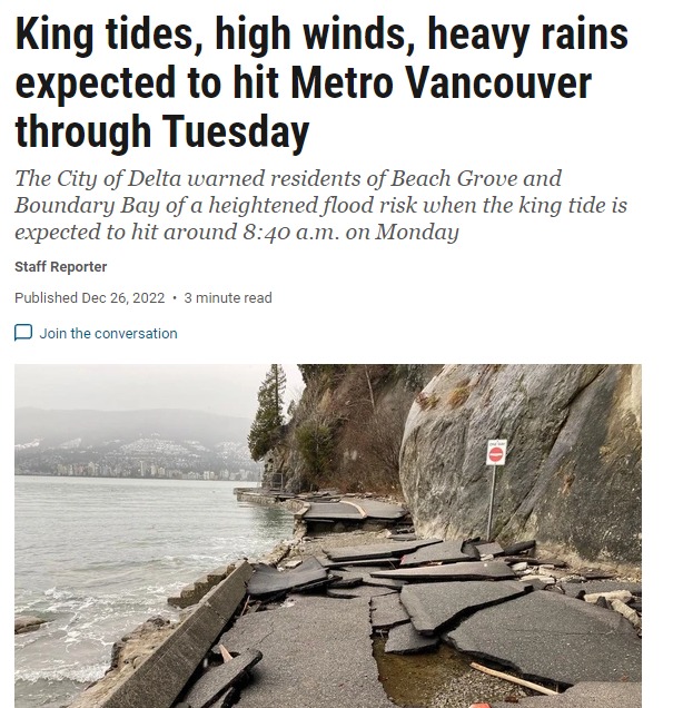 警告！国王潮携洪水来袭 大温紧急关闭海堤