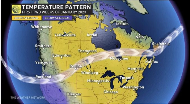 加拿大一月份天气预报出炉，这些地方会异常温暖