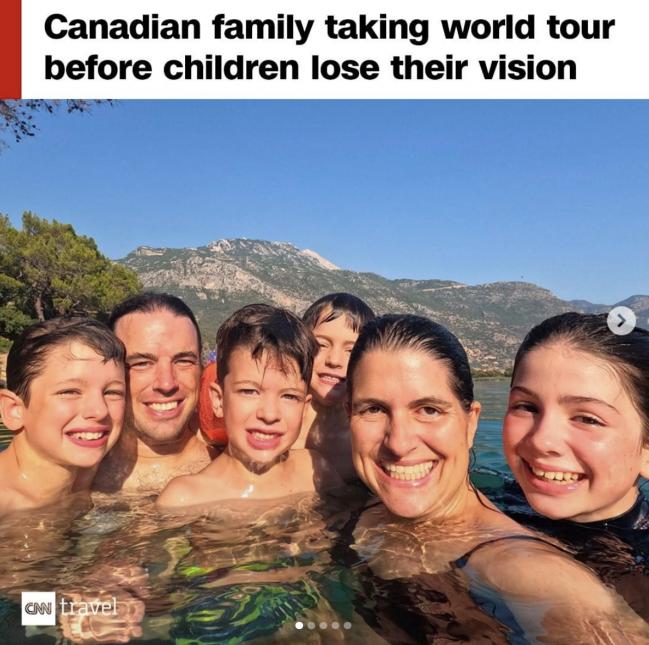 加拿大一家三娃患罕见病面临失明！父母辞职全家环游世界：留下视觉记忆