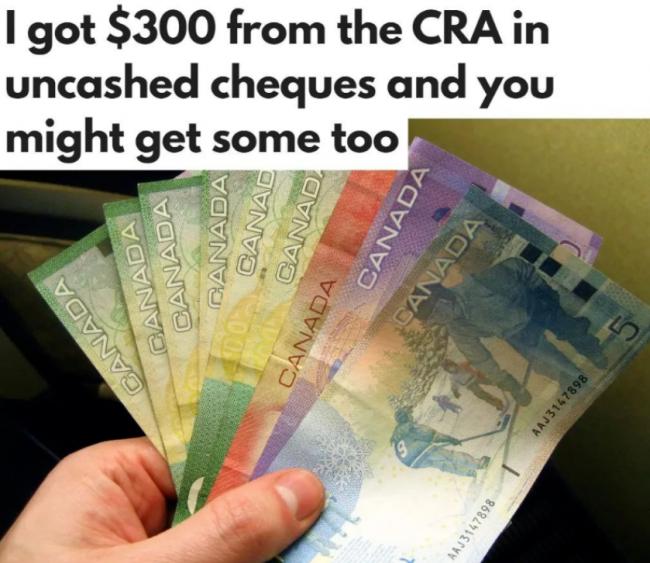 CRA提醒大家：你或有政府支票没兑现！总计亿