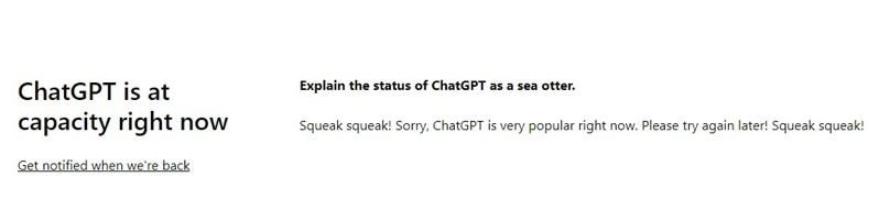 ChatGPT在31日上午发生宕机，网站的解释宕机的原因是太多用户同一时间使用C...