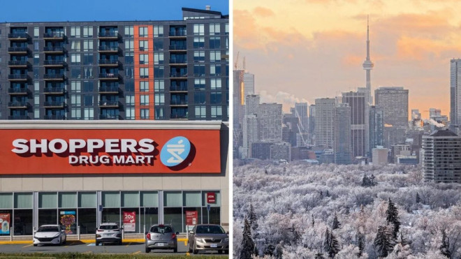 Shoppers Drug Mart. Right: The City of Toronto 