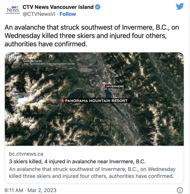 高度危险！BC滑雪胜地突发雪崩：已经7人死伤！还有多人失踪…