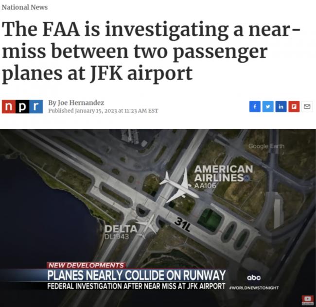吓尿！加航和美航班机在机场几乎相撞，就差几秒