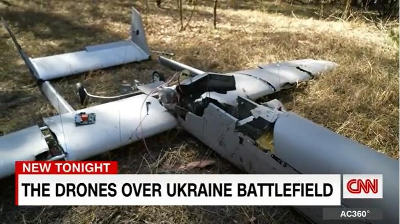 乌军击落一架来自乌东俄占领区的中国製改装无人机。(撷自CNN画面)