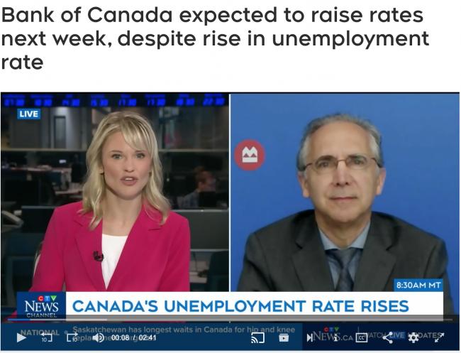喜忧参半！加拿大6月份失业率升至5.4% 央行继下周或再次加息！专家：做最坏打算