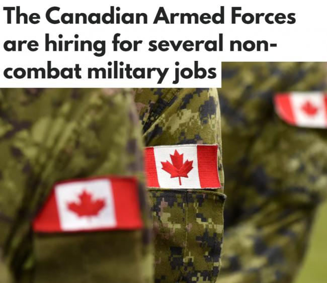 加拿大武装部队正在招聘 高薪高福利~