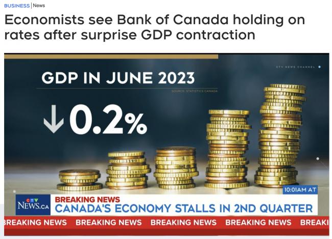 加拿大二季度GDP发布：太惨了！房市萎缩！独立屋9个月卖不掉，暴降165万