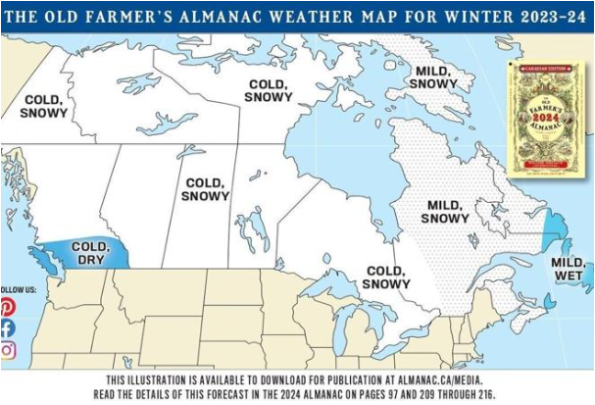 老农民年鉴预测：加拿大这个冬天不好过