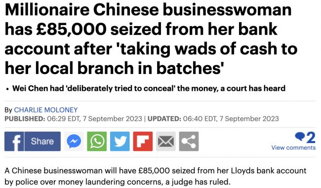 实惨！中国女富商连续33天境外狂存现金巨款，惨遭重罚78w+冻结账户