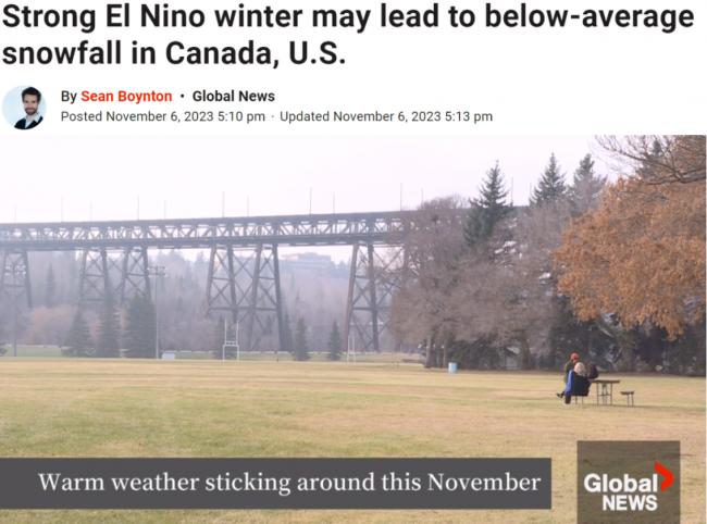 注意：厄尔尼诺强袭，卑诗今冬降雪量将不同寻常