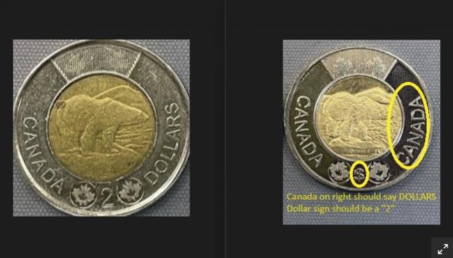 中国造的假2加元硬币进入加拿大：如何识别