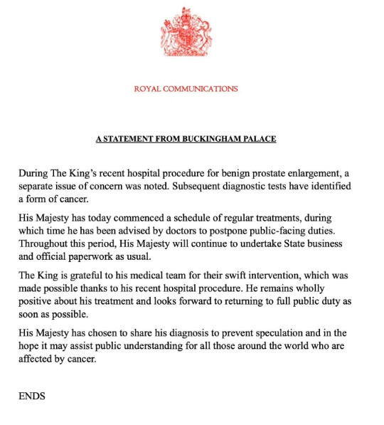 英国查尔斯国王确诊患癌 加拿大总督总理回应